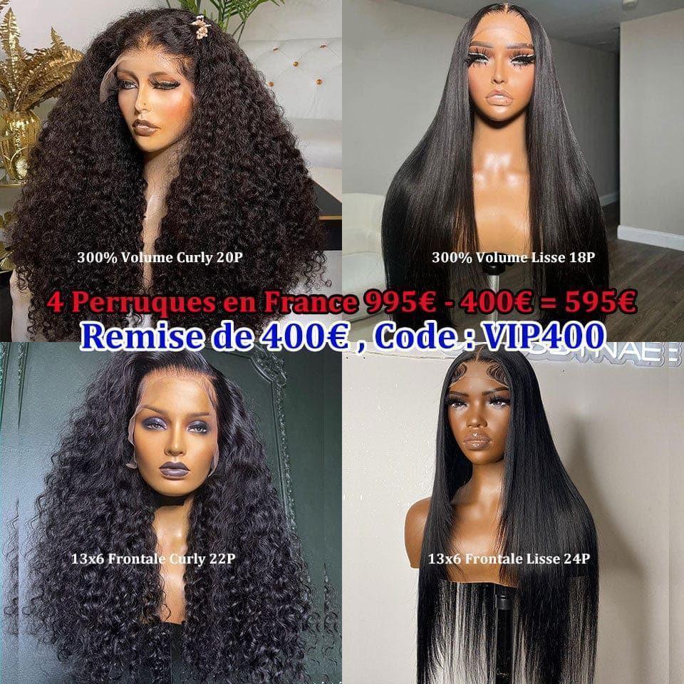 BAISI 3 Perruques coupe 79€ pixie sans colle sans lace en france ou 4 Perruques en France 595€ Réduction avec code promo en 100% vrais cheveux humains, code: VIP400