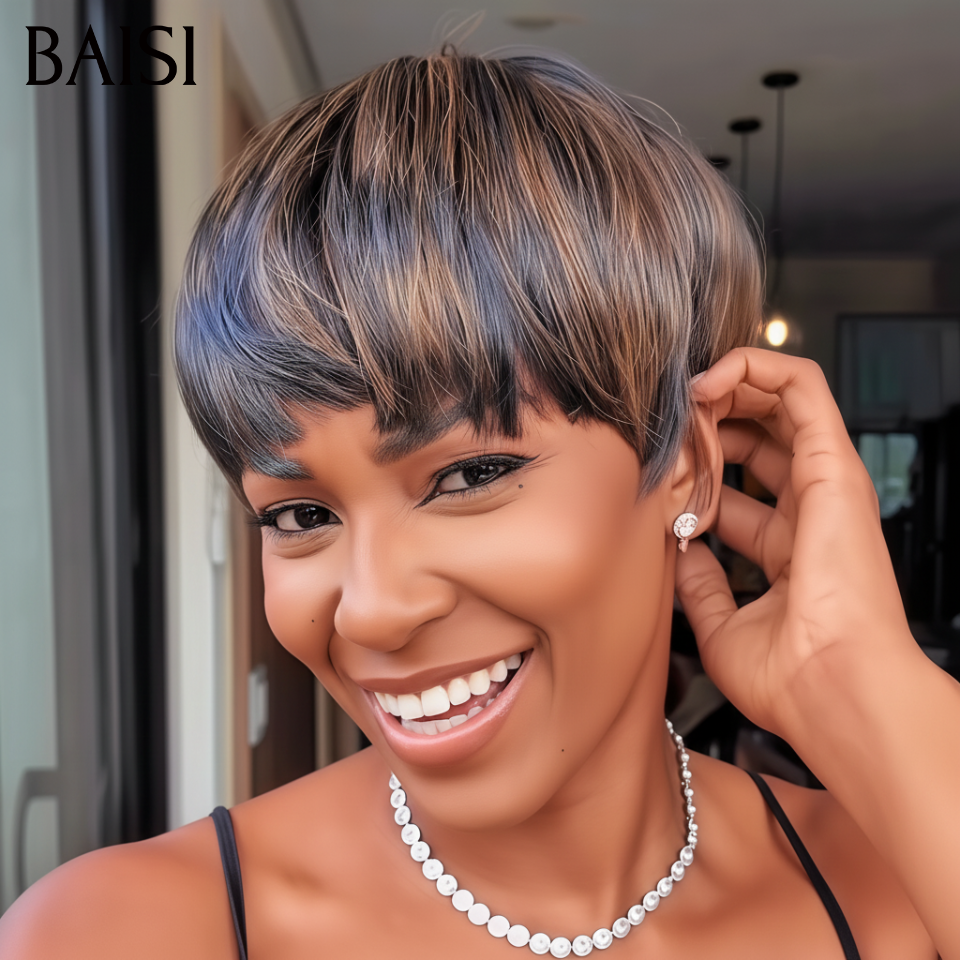 BAIS 2 Pixie Coupe 80€ pixie sans colle ou 4 Perruques 599€ en 100% vrais cheveux humains