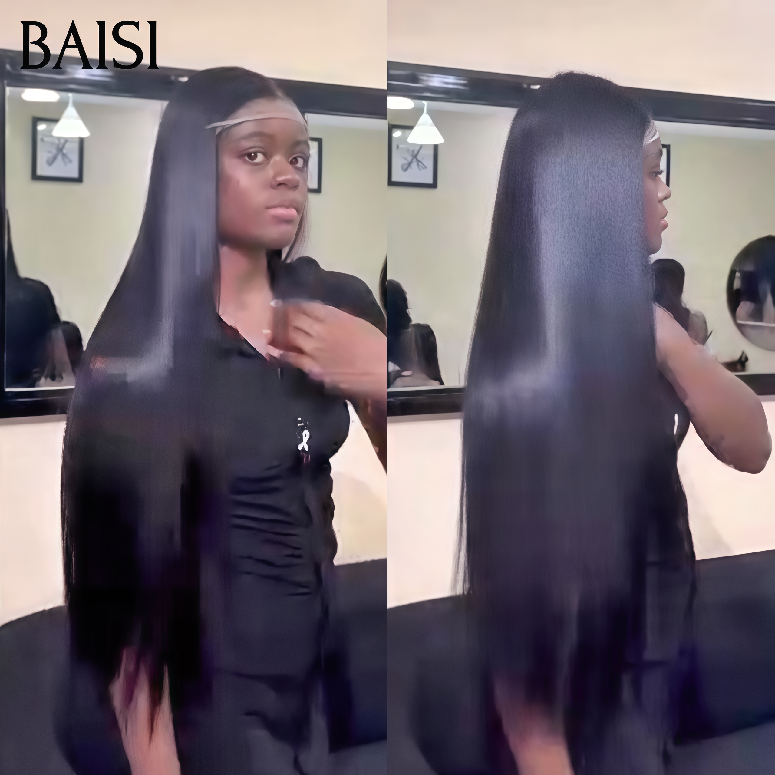 BAISI 13x4 frontal Perruque Lisse En 100% Cheveux Humains En Cheveux Indians Brésiliens De Bonne Qualité