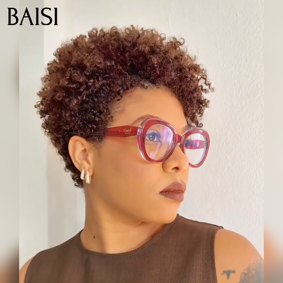 BAISI OFFER FLASH Perruque afro curly wave en Couleur marron 4# 49€  en 100% Cheveux Humains  FR40