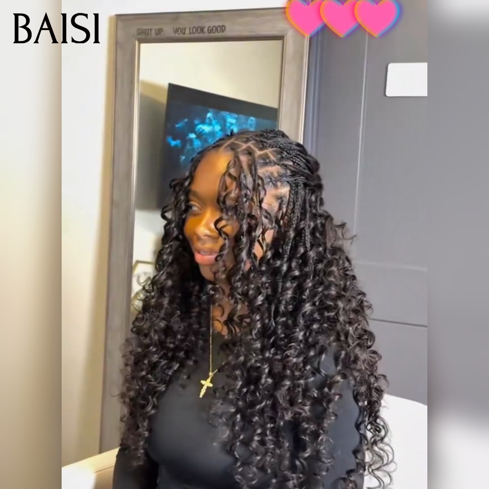 BAISI Tissages avec Crochet Hair Extensions de Cheveux Humain Prix à partir de 99€ Curly Double Tête Style  100% Corchet Invisible en 100% réel