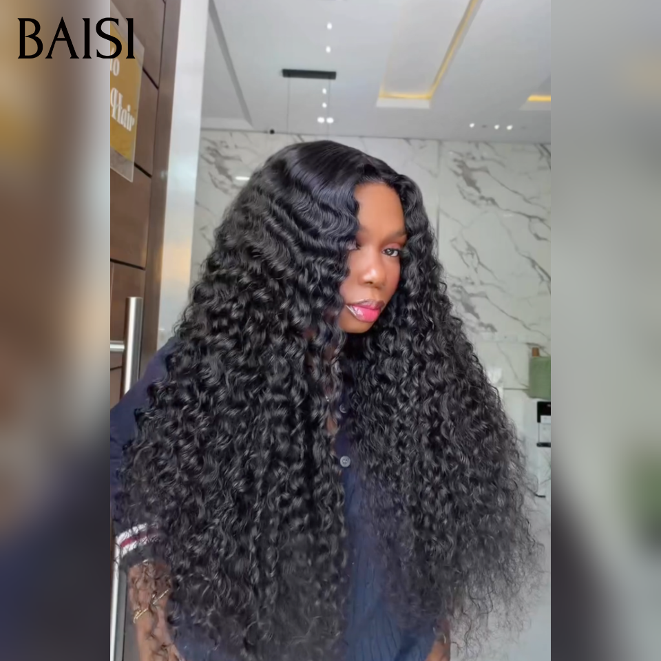 BAISI Parrucca Frontale Riccia Modello Chignon 100% identica al video a metà prezzo 88€ in 100% capelli umani