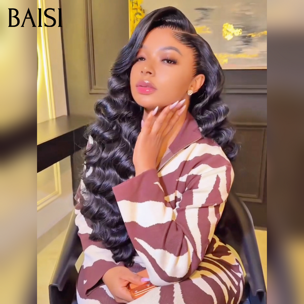 BAISI body wave frontale 20 pouces en noir 129€ ou 2 Perruques 210€ Moitié Prix lace Frontal  Lisse et curly wave 200% densité plus de 20 ans d' utilisations en 100% vrais cheveux humains