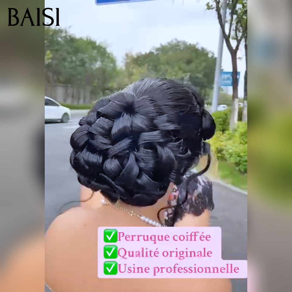 BAISI  13x4 Lace frontal Perruques coiffée Qualite originale Peut être porté directement Personnalisable en fonction de la vidéo Convient pour les mariages et autres occasions Usine professionnelle En 100% cheveux humains