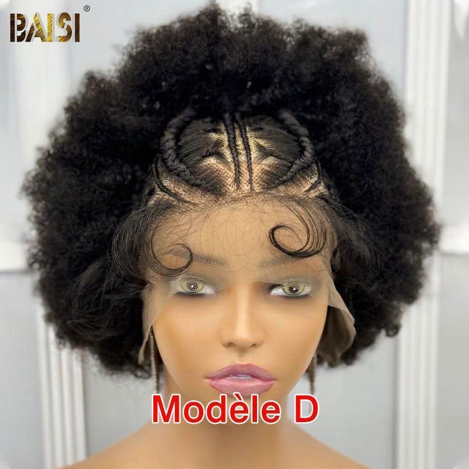 BAISI wig Bob Afro curly Small curly braid full lace with baby hair synthetic hair FR38