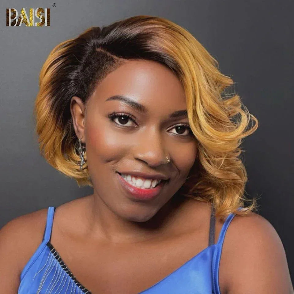 Parrucca Bob BAISI 5X5 Taglio personalizzato a colori 1BT27# 10 pollici Capelli Vietnam Densità del 300% Oltre 20 anni di utilizzo FR38