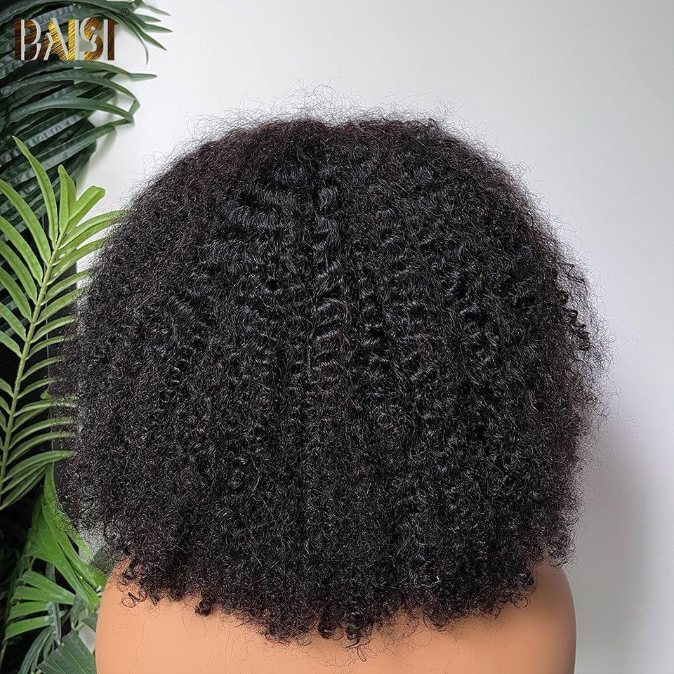 BAISI  perruque Afro Curly Wave 16 pouces en haut de gamme avec les Baby Hair naturel  sans colle 300% densité plus de 20 ans d' utilisations