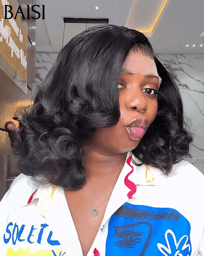 BAISI BLACK FRIDAY PROMO 100€ 13x4 Frontal Perruque de Luxe Bouncy curl 100% raw hair 065C BS65