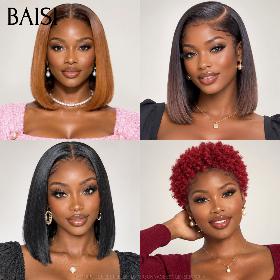 BAISI Vente Flash 4 Perruques En Gros 189€ Dejà en France 4 Couleurs + 4 Modèles Très Facile à Revendre 100% Vrais cheveux humains Livraison 48H