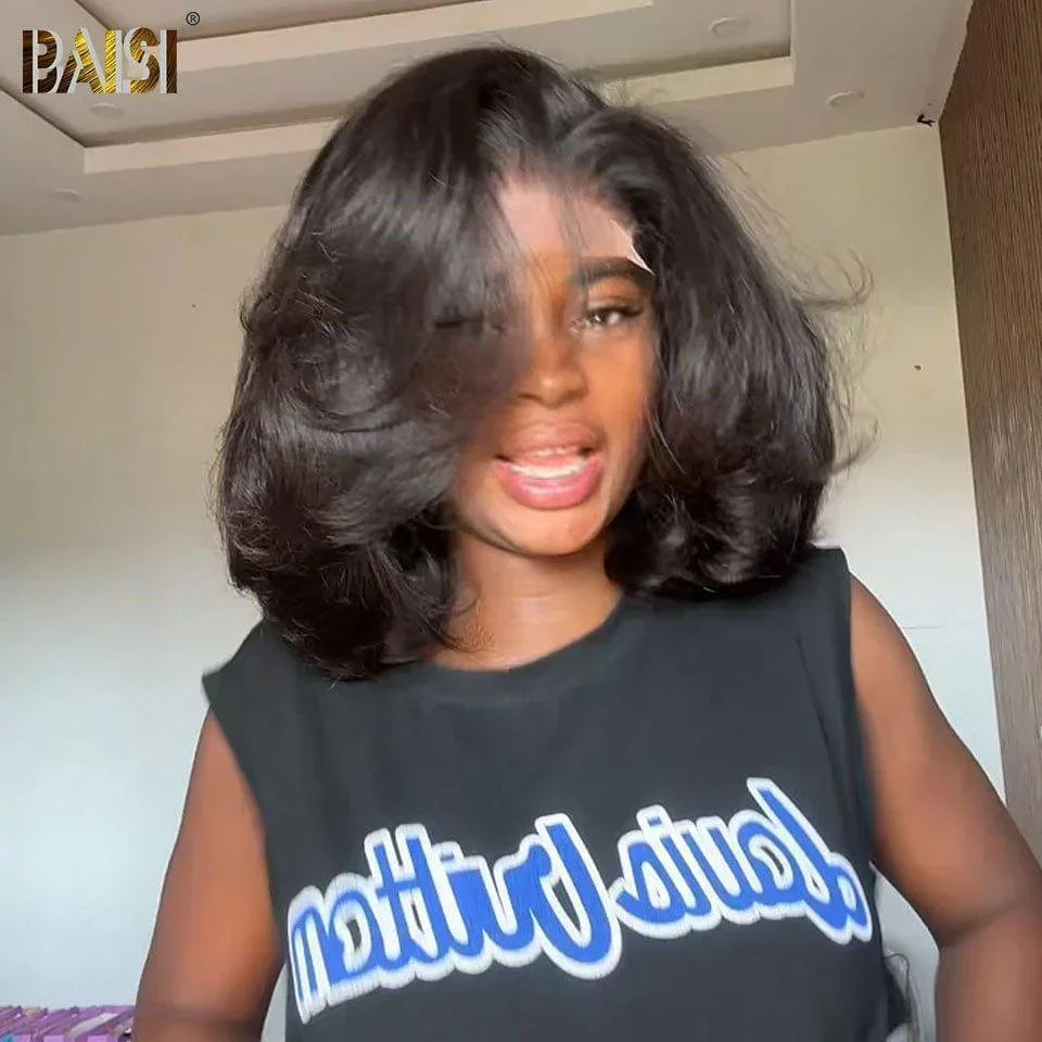 Baisi 13x4 peruca frontal onda corporal 12-16 polegadas na cor preta vietnam cabelo 300% densidade mais de 20 anos de uso vip100