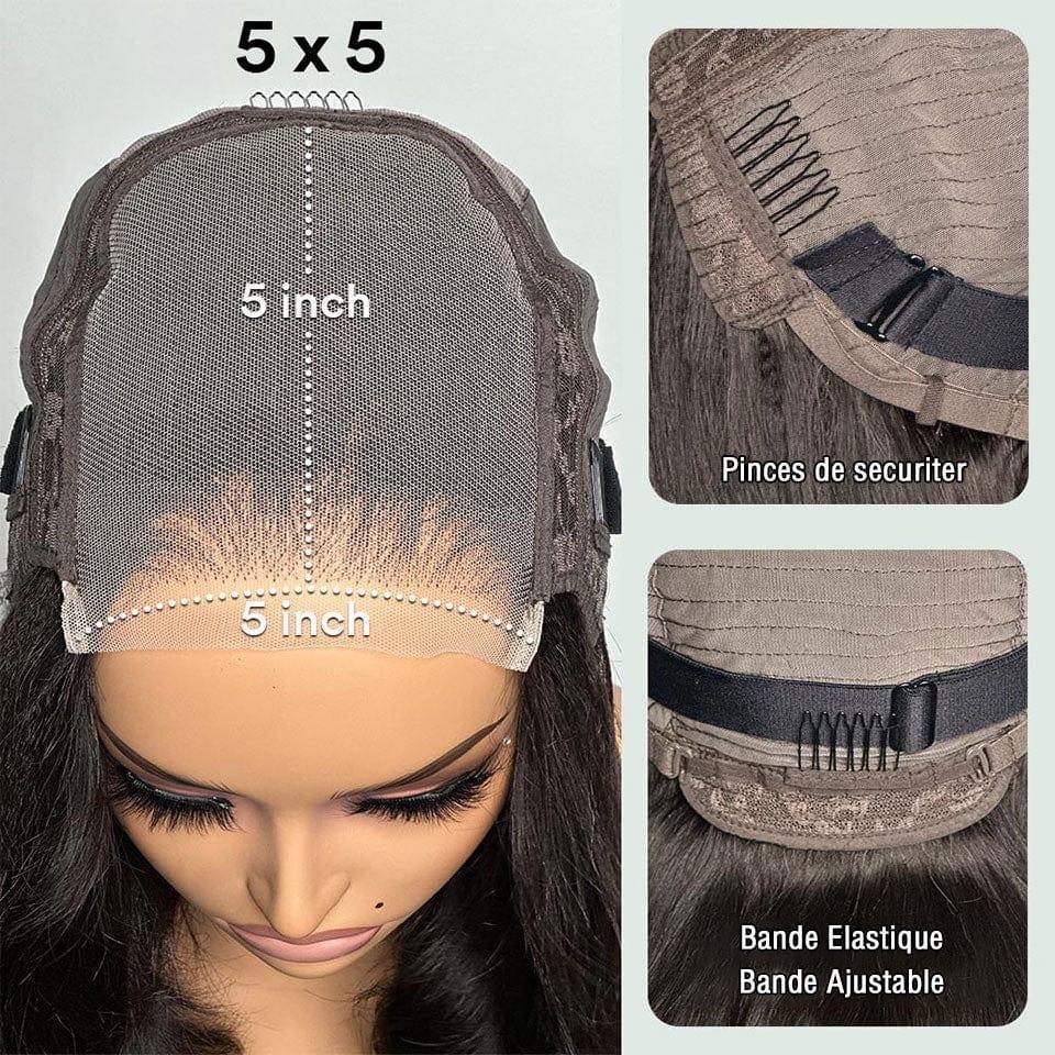 BAISI 5X5 Fashionable cut wig Black colors 1B wave 8-12 inch in 100% Raw Hair Lace already cut