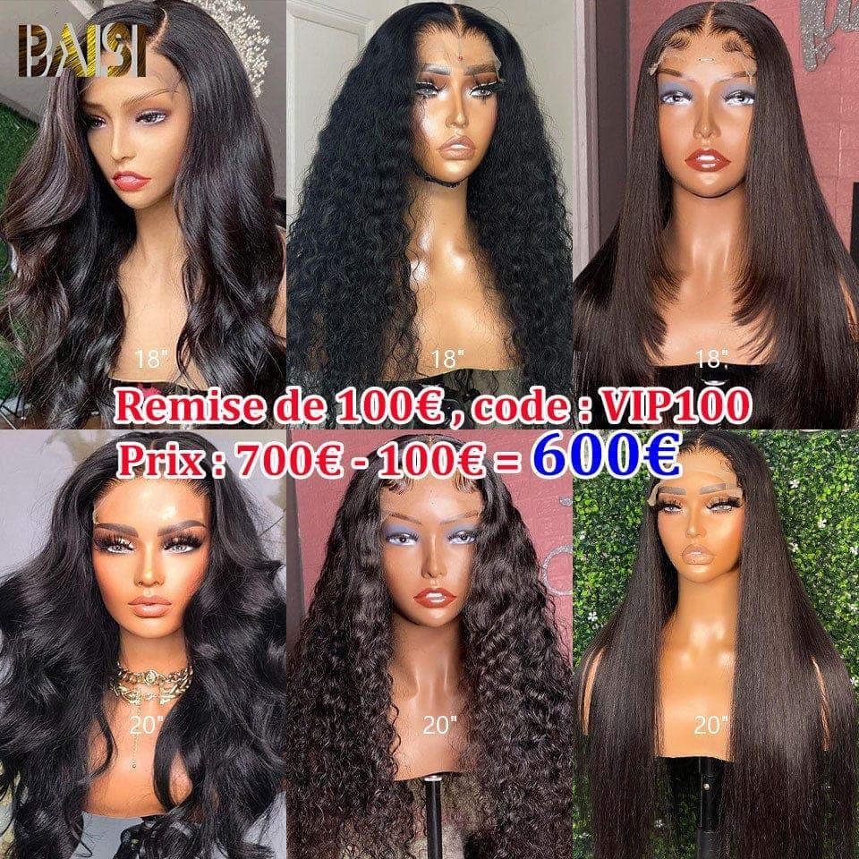 BAISI 4x4 lace closure curly wave 18 Pouces 99€ ou vente flash 6 Perruques en 100% vrais cheveux humains 700 euro  Code: VIP100