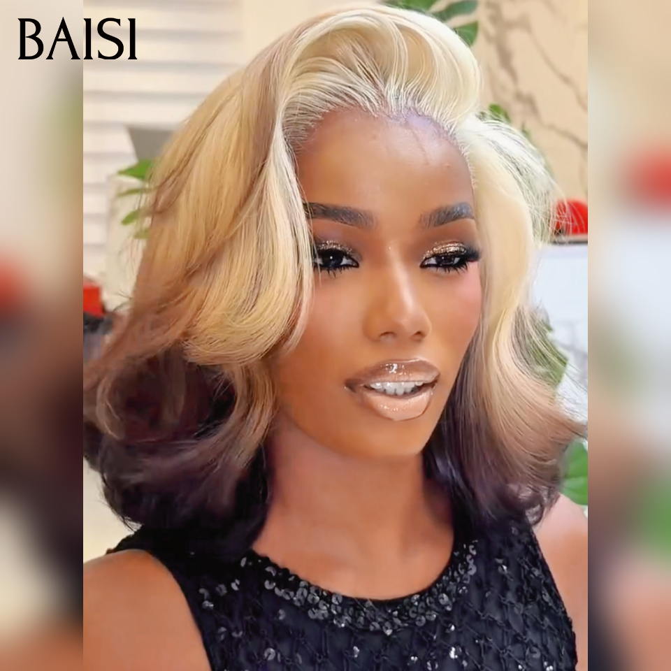 BAISI Perruque Pixie bouclé 139€ Moitié Prix 13x4 lace frontale En 100% Vrais Cheveux Humains MP50