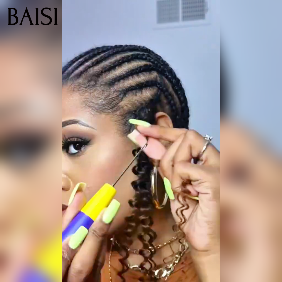 Nouvelles tendances en matière de perruques Extensions de Cheveux Humain Plume Double Tête Style Crochet Hair Sans Colle curly Wave marron 100% Naturel Invisible & Confort, Garantie 20 ans