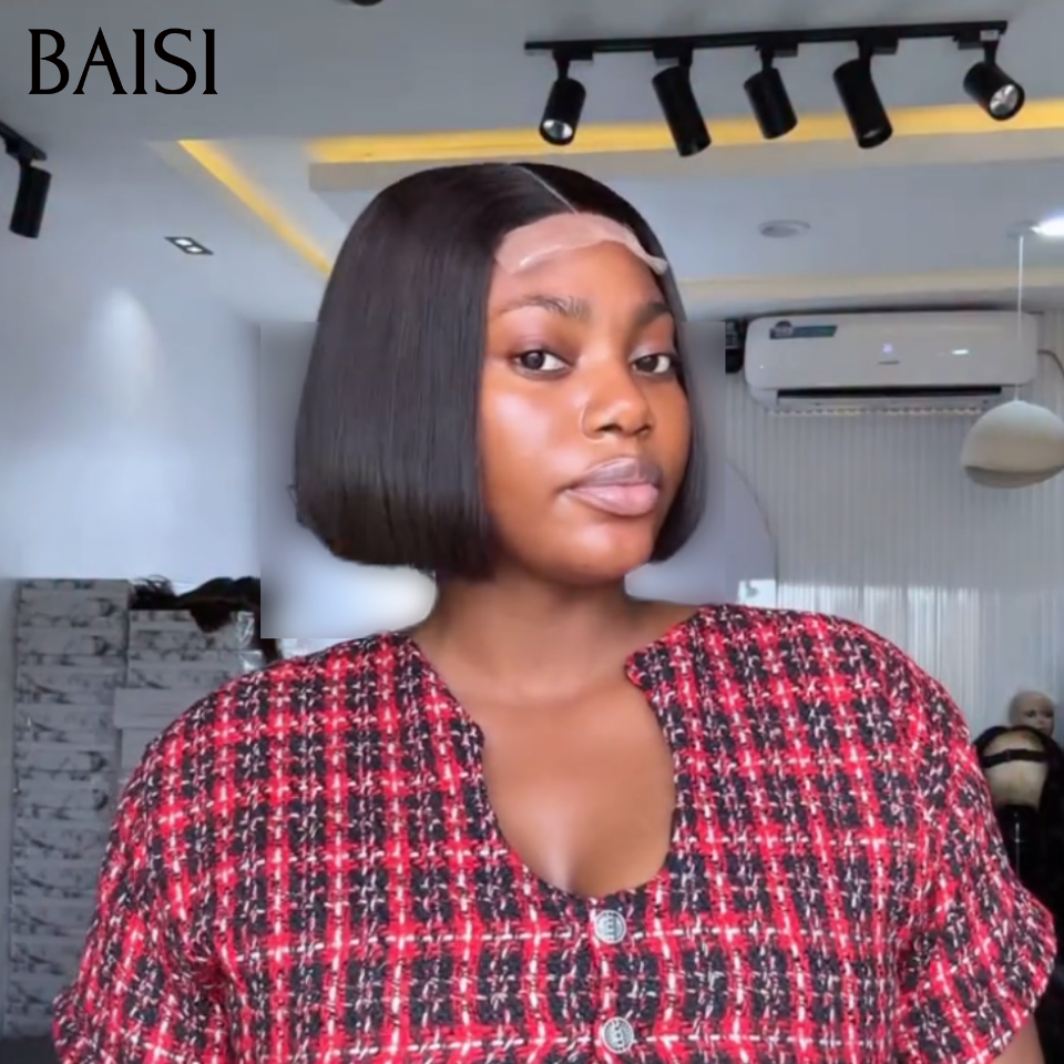 BAISI 2x6 Lace Frontal Perruques de Luxe SDD Closure Perruque Lisse 8 Poouce Vietnam Hair 88€ ou raw hair  En 100% Cheveux Humains for black women