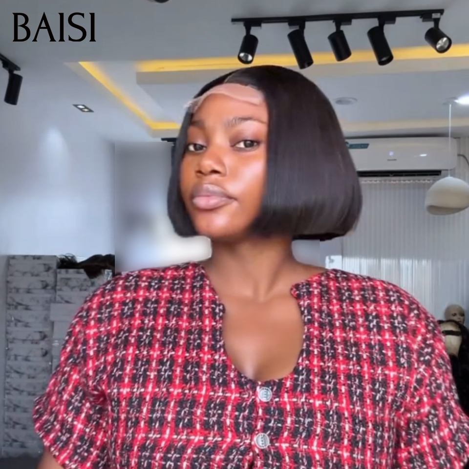 BAISI 2x6 Lace Frontal Perruques de Luxe SDD Closure Perruque Lisse 8 Poouce Vietnam Hair 88€ ou raw hair  En 100% Cheveux Humains for black women