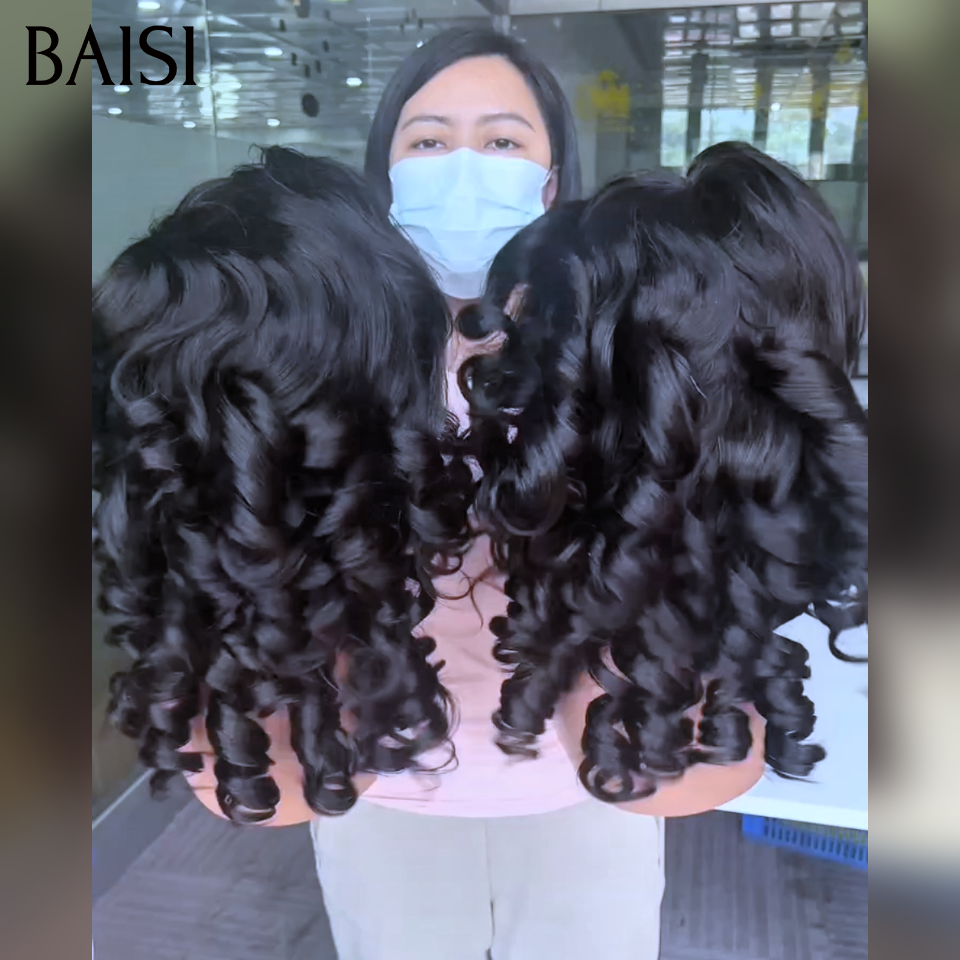 BAISI  Perruques en France 13x6 Front Lace Body wave Couleur NOIR Sans Colle 22 Pouces  Perruque 100% Cheveux Humains