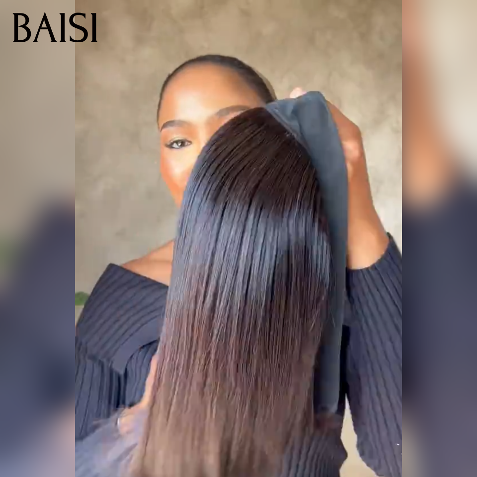 BAISI Perruque Bandeau BOB lisse 100% Vietnam Hair 10 pouces Fabriquée A La Machine sans Colle sans lace en 100% Cheveux Humains