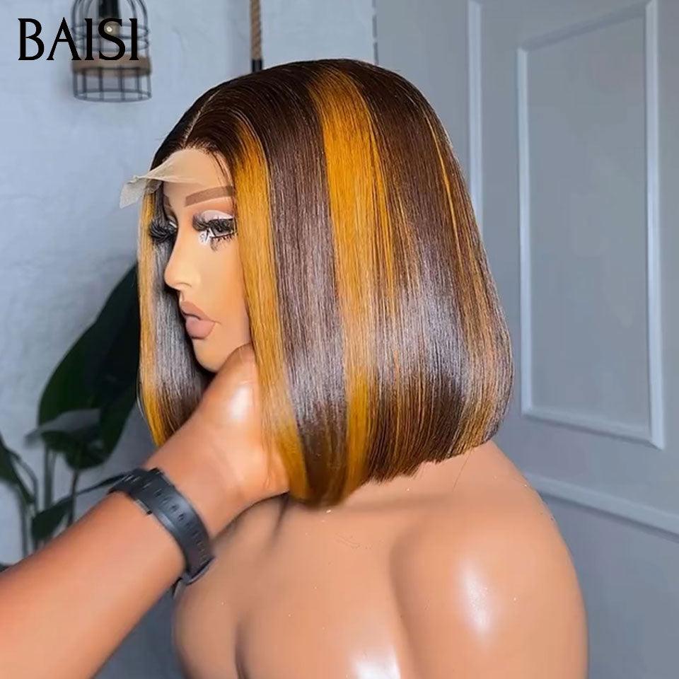 BAISI 3 perruques au choix 199€ 100% vietnam hair ajouter un par un dans le panier prix d'usine fournisseur en France TVA 0€ 48H arrivé 2X6 lace Lisse bob 8 Pouces 9 couleurs différentes  (Pas Besoins De Code)