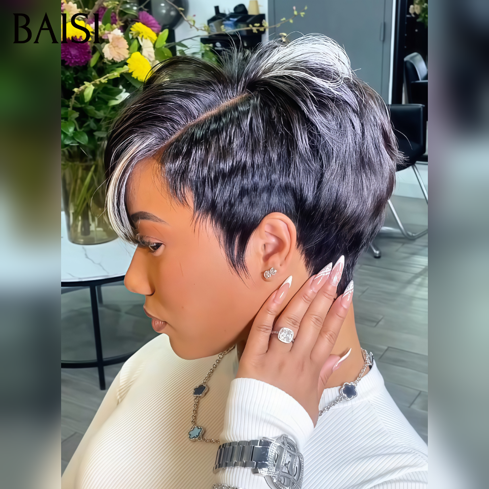 Grande Promo Collection Poivre et Sel 13×4 lace frontale Perruques arrivage Pixie pour l'été 75€ En 100% Vrais Cheveux Humains