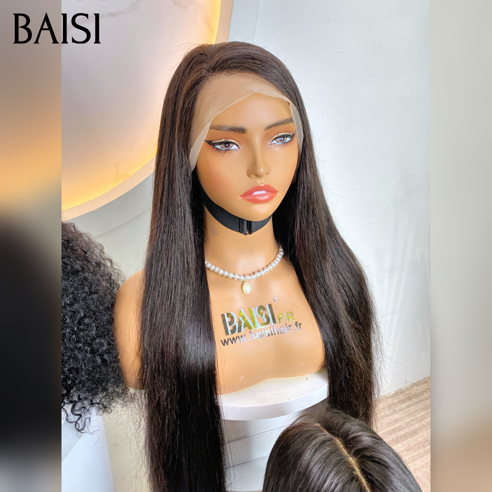 BAISI Stock Limité 2 perruques  200€ 13x4 frontale human hair Perruque curly wave 22 Pouces et lisse 22 Pouces naturel en 100% Cheveux Humains