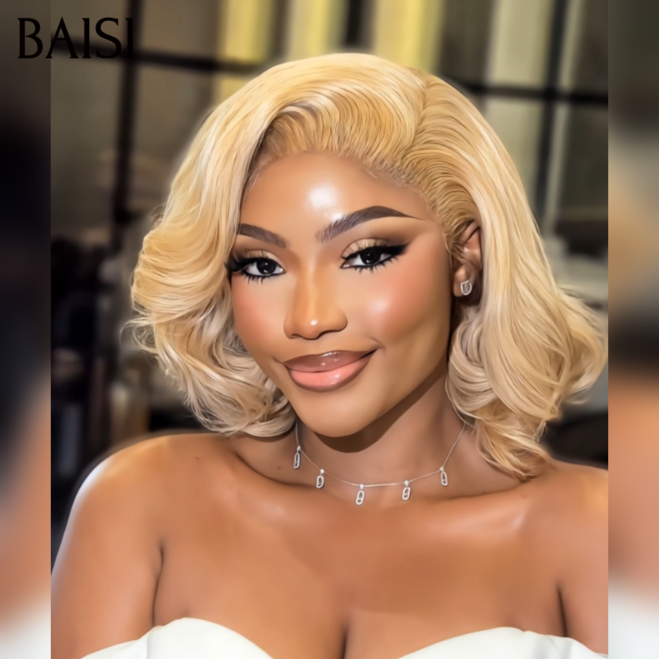 Perruque boucle EGG wave 99€ lace frontal  Moitié prix produit BOB en couleur blonde en 100% Cheveux Humains