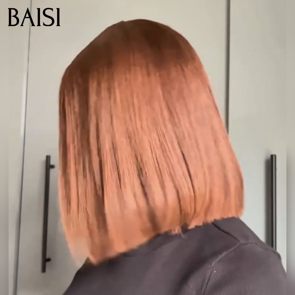 BAISI 1 Marron miel 30#  125€ ( 4*4 avec corde ) recommandé ou 3 Perruques Lisse bob pour revendre 200€ 2X6 lace 8 pouces en Couleur Bordeaux 99J# et Marron 4/27# et Miel 1BT30#  100% vrais cheveux humains FR38