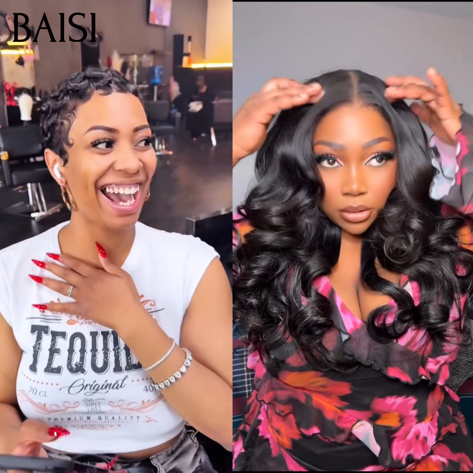 BAISI venda flash Compre 1 + 1 Grátis = 129€  13x4 lace frontal body wave 20 polegadas e peruca chioma sem cola em 100% cabelo humano verdadeiro