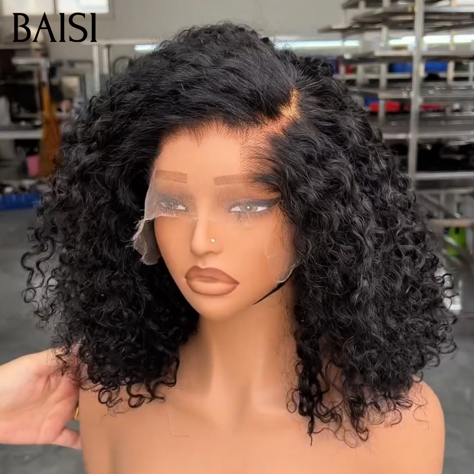 BAISI Perruques en France TVA 0€ Livraison gratuite 2-3 jours en Europe 13x4 Frontale Lace BOB Noir Deep  Wave 14 pouce 89€ ( PROMO ) Avec lace Frontal En 100% Cheveux  humains