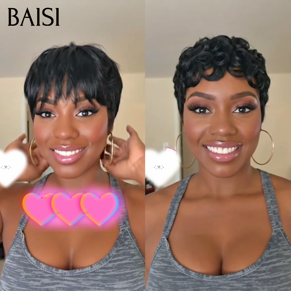 BAISI 2 Pixie 75€ Fabriqué à la Machine ou Pixie Lisse 50€ ou Pixie chioma 45€ en 100% Cheveux Humains vietnam hair