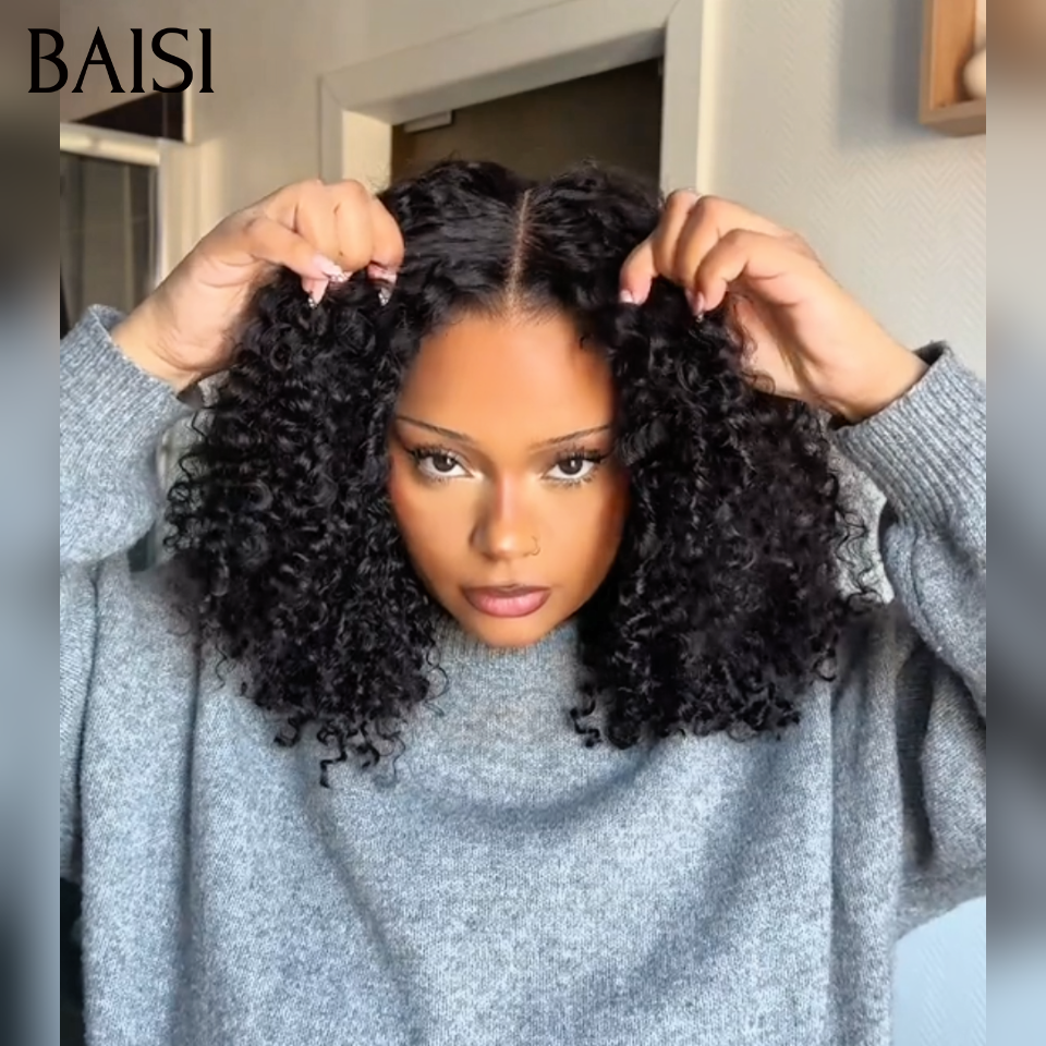 BAISI 2 perruques minimum au prix d'usine fournisseur 4x4 perruque 79€ Pré-plucked Pas Besoin de Colle en 100% Raw Hair Lace déjà couper
