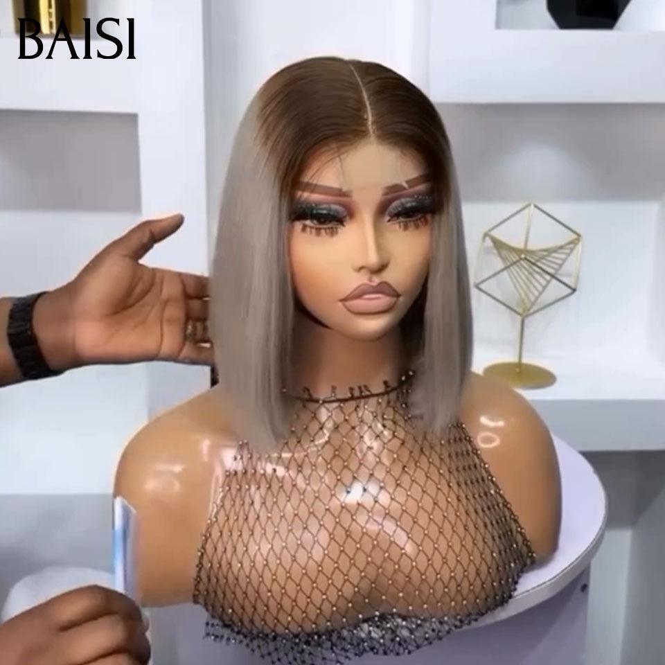BAISI 3 perruques au choix 199€ 100% vietnam hair ajouter un par un dans le panier prix d'usine fournisseur en France TVA 0€ 48H arrivé 2X6 lace Lisse bob 8 Pouces 9 couleurs différentes  (Pas Besoins De Code)