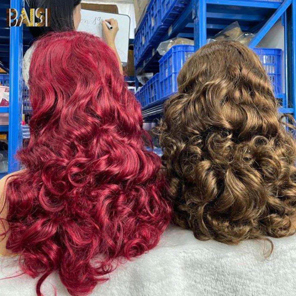 BAISI  13X4 lace Perruque Naturelle wave 20 Pouces En Couleur spéciale 20 pouce 229€ ou Bordeaux 99J# ou Marron 4#  300% Densité en 100% Cheveux Humains