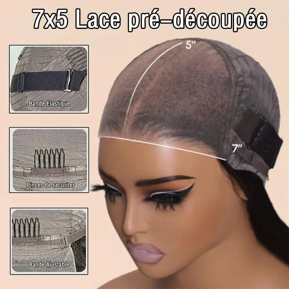 Parrucca onda riccia BAISI 7X5 in colore Nero mix Marrone in capelli umani veri al 100% MP50