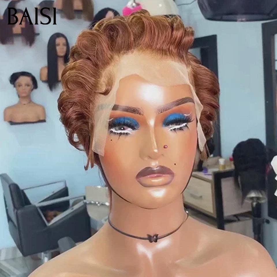 BAISI 3 perruques au choix 99€ ajouter dans le panier un par un au prix d'usine fournisseur coiffure Personnalisée boucle sans colle ou 13X4 lace 9 différentes types de perruques pixie vente en gros pour revendre  (Pas Besoin de Code)