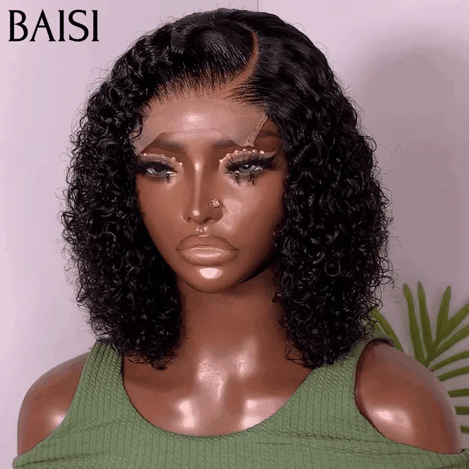 BAISI Perruque Conbinée A Prix Abordable 139€ 4X4 lace curly wave et Lisse 8 Pouces En Noël Promotion