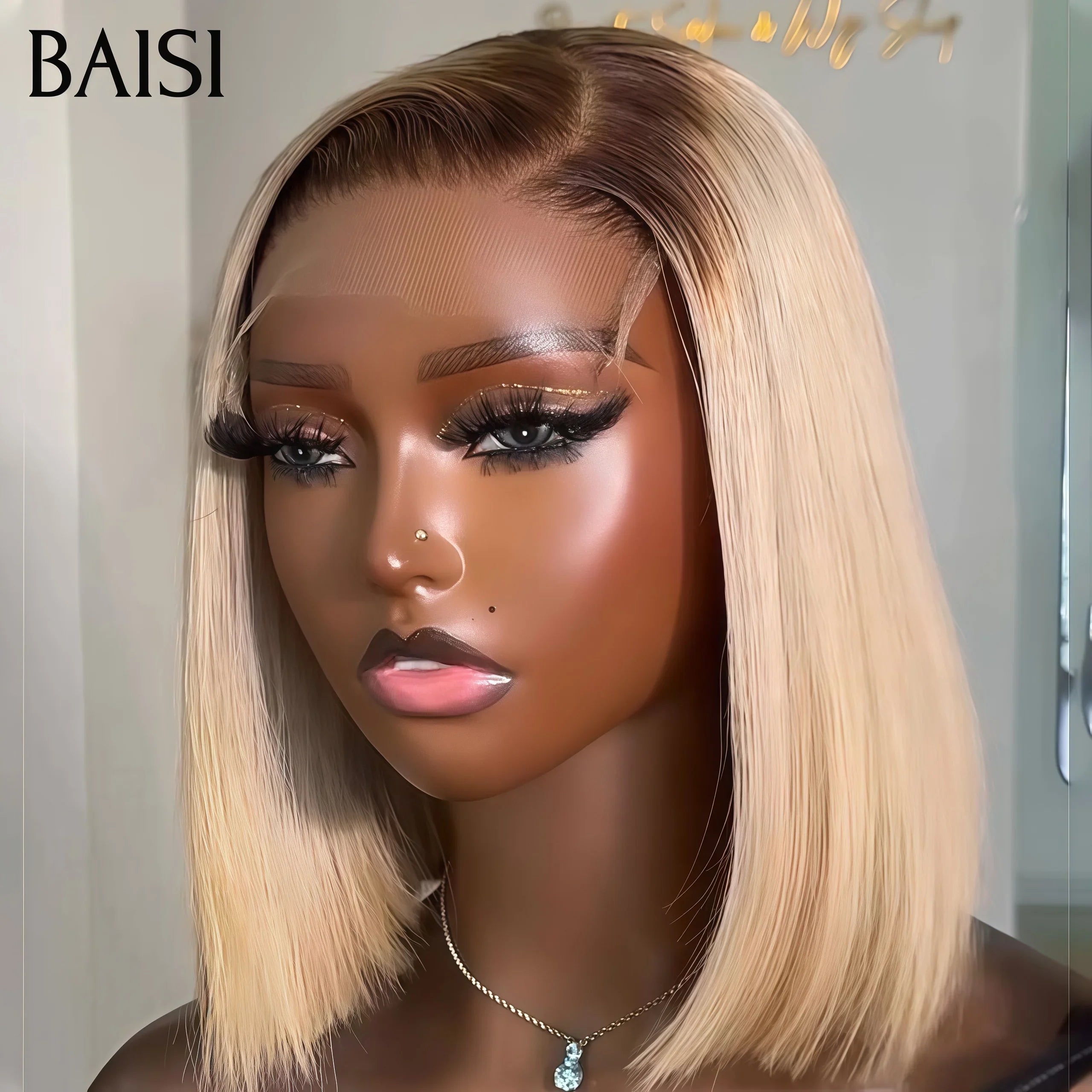 BAISI Pixie-Perücke, individuelle Farben in Farbe 1BT-4#350#, 66 € in 100 % Echthaar FR38