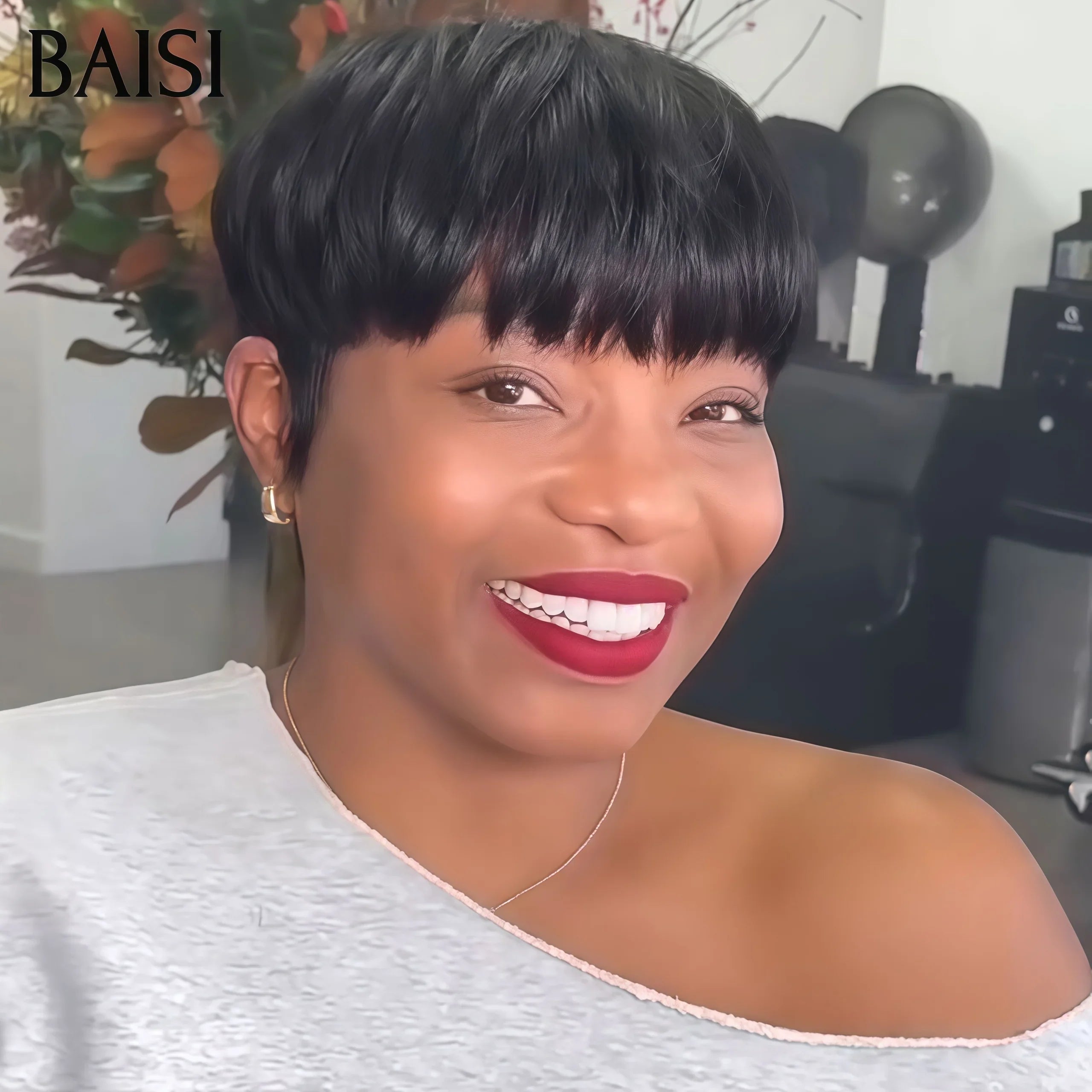 Parrucca BAISI da 10 pollici € 69 Macchina per onde d'acqua ricci realizzata con capelli umani al 100%.