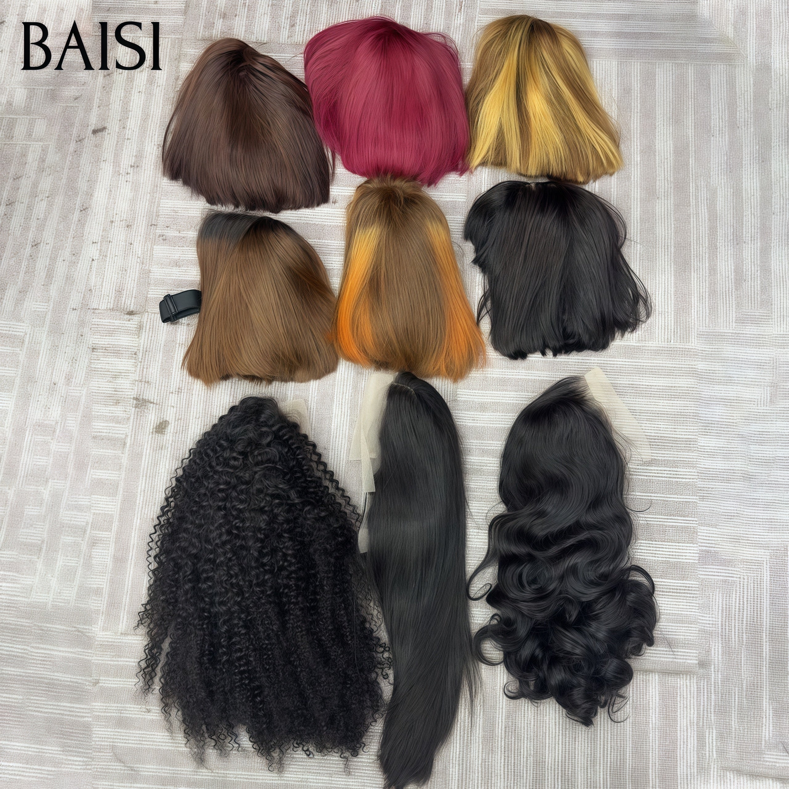 BAISI Lot de 19 perruques+1 Gratuite = 20 perruques 999€ Flash Offer PROMOTION styles de perruques différents pixie ou Lisse ou curly wave ou Body wave en 100% vrais cheveux humains FR20