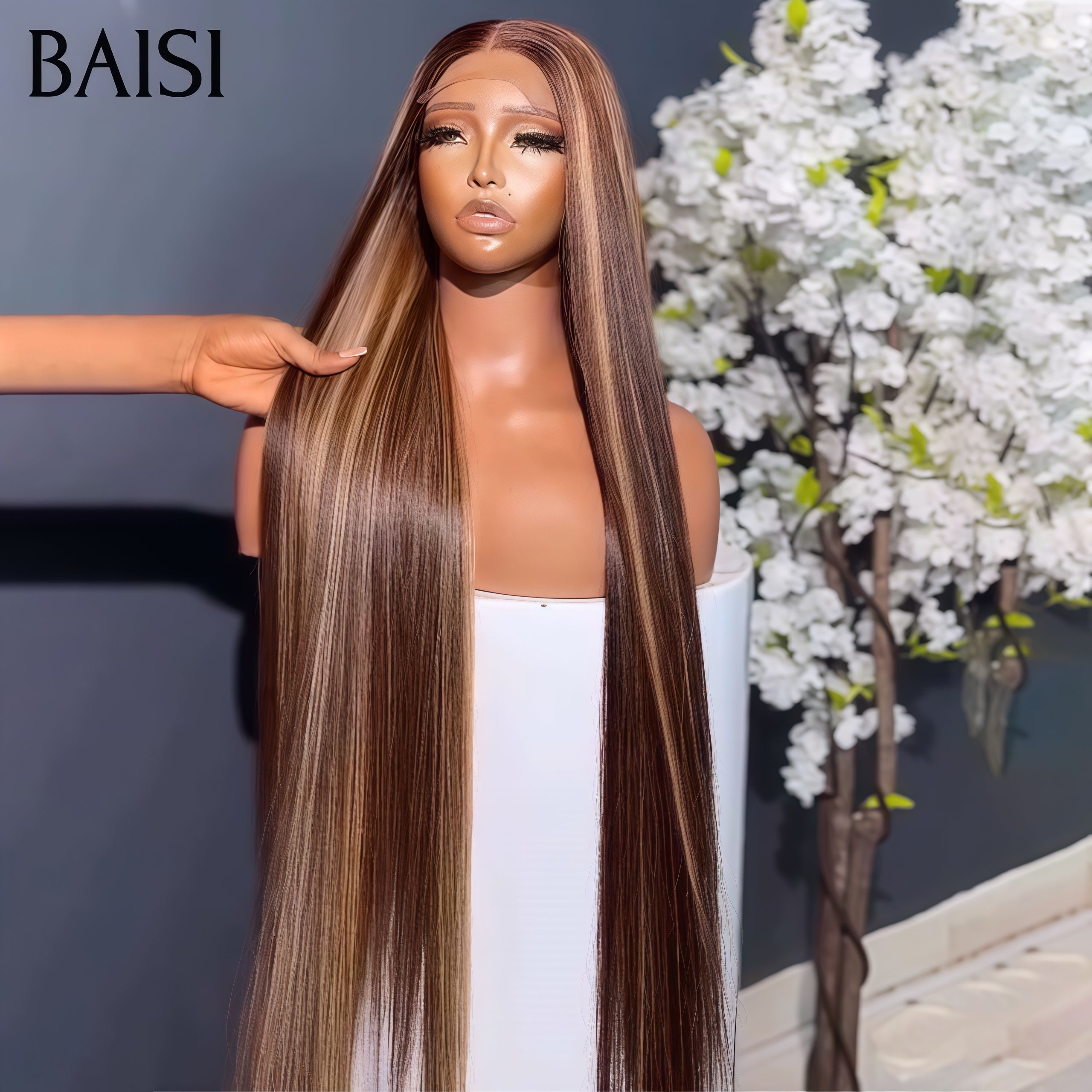 BAISI High Quality Custom Blonde Color #613 Straight Straight Wig