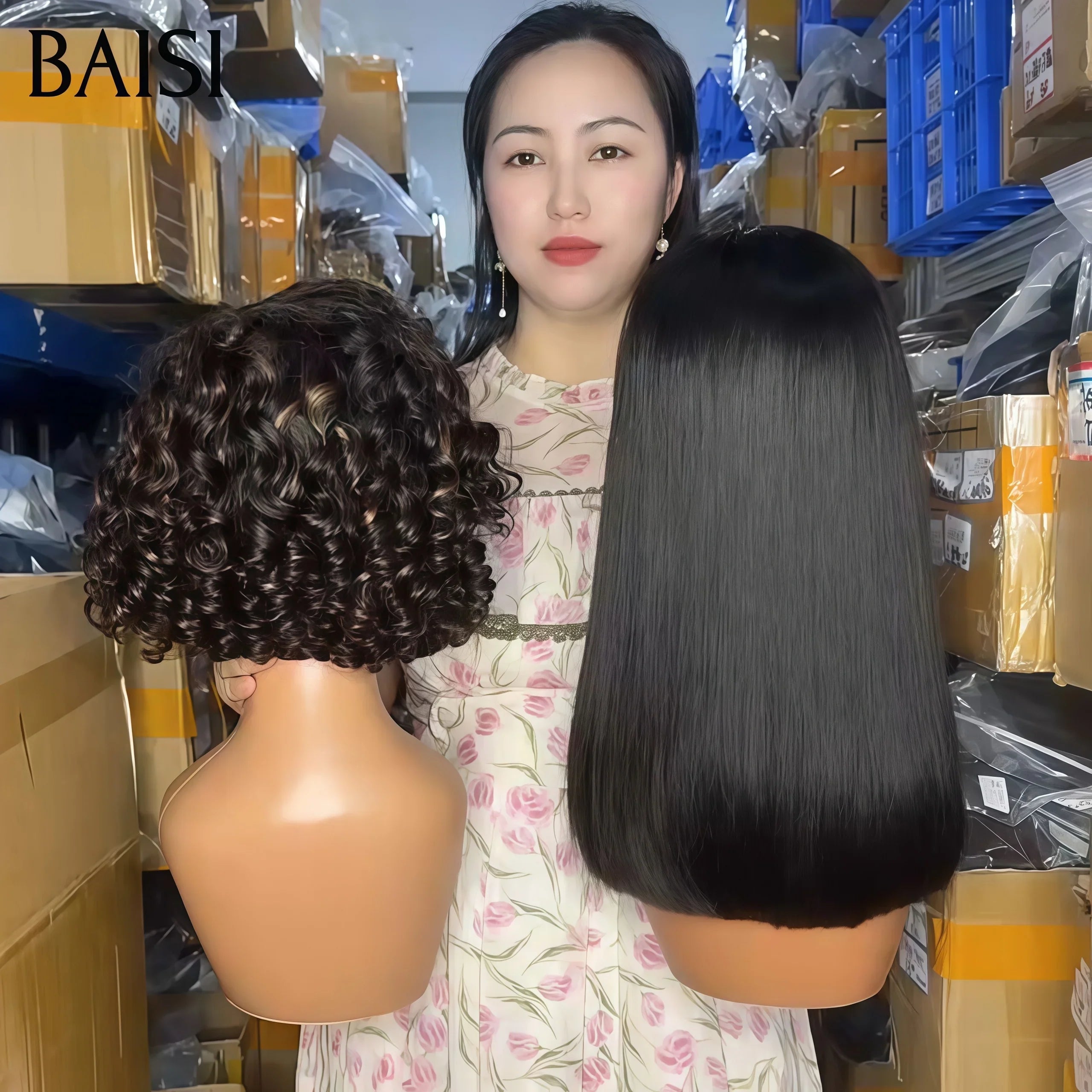 BAISI Achetez 1 +1 Gratuite=149€ 5x5 lace 10pouces water wave et 13x4 lisse 12pouces ou Achetez 1 + 1 Gratuite = 269€ bob curly wave avec Frange 14 Pouces et 4X4 lace Body wave 26 Pouces en 100% Cheveux Humains