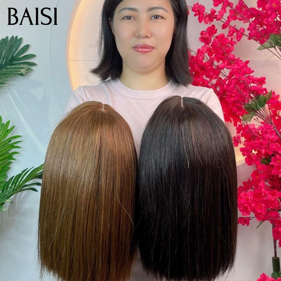 BAISI Promo Limitée Achetez 1 + 1 Gratuite  2x6 lace lisse 10 pouces marron et noir ou 2 perruques 119€ en 100% vrais cheveux humains