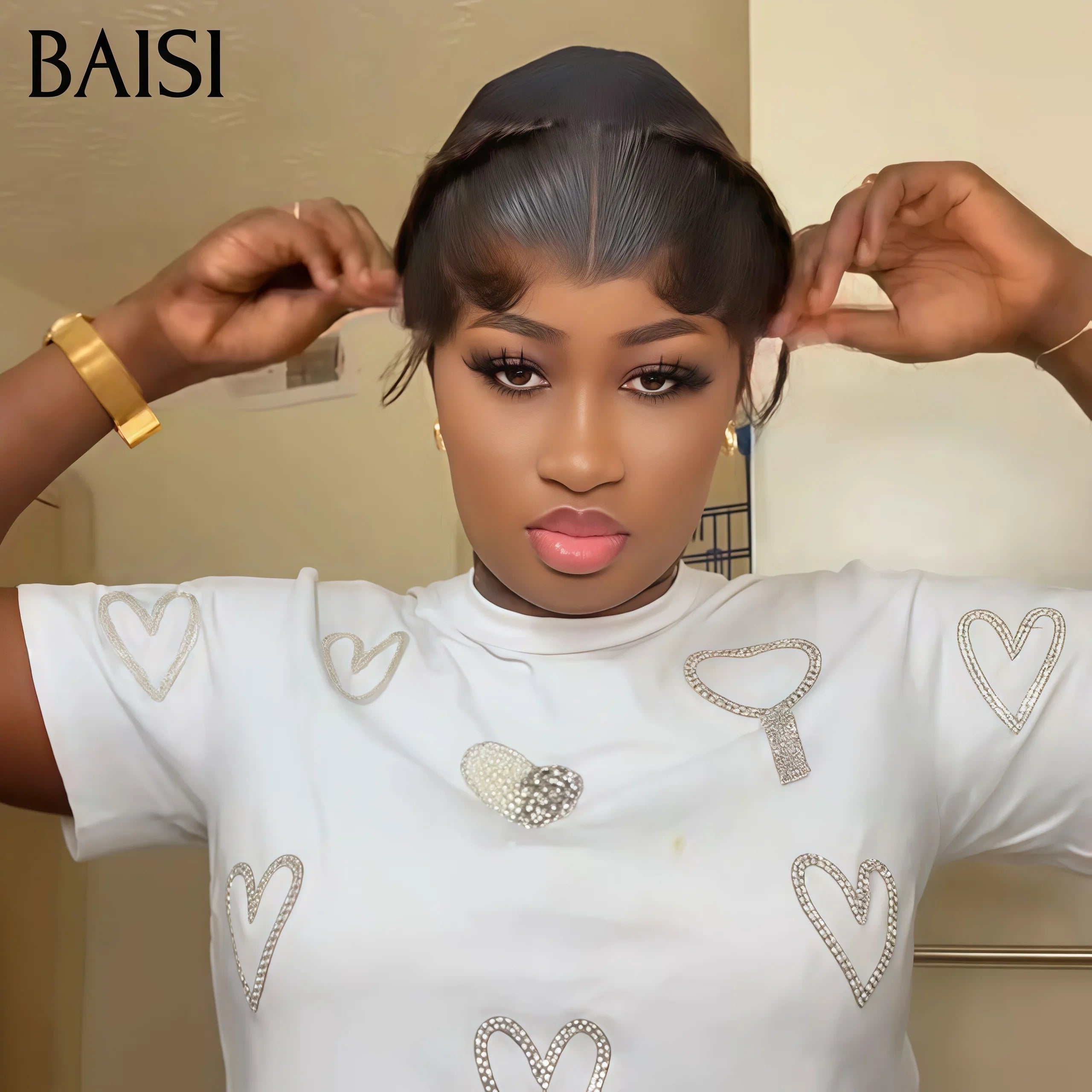 BAISI Grande SOLDES Lace Frontale avec natte prête à porter sans colle simple et efficace résultat beau et naturel 1 Frontale Natte + Perruque bandeau 99€ BS60