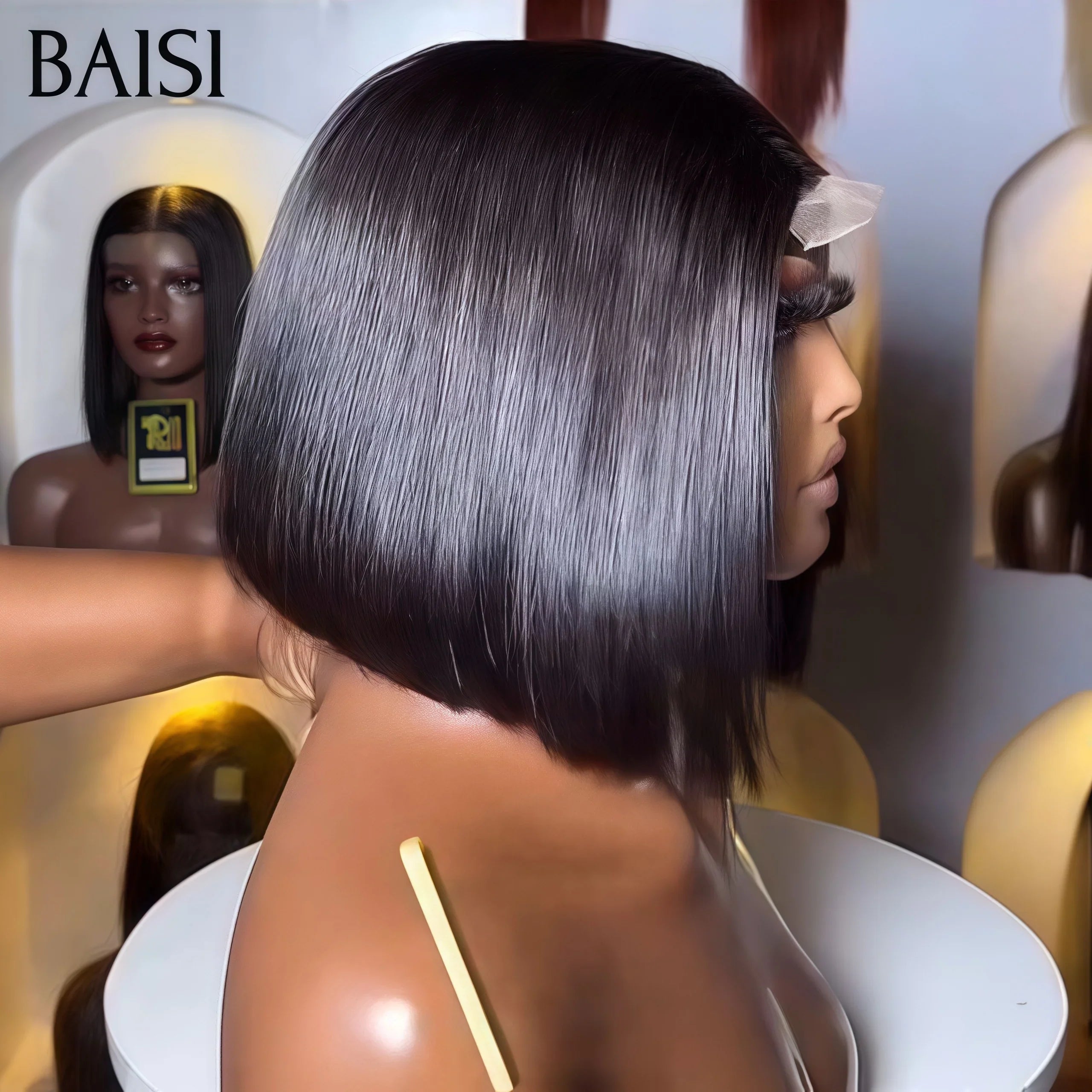 BAISI 4X4 closure Bob Perruque Straight Lisse 8 Pouces 69€ 100% Chveux Humains
