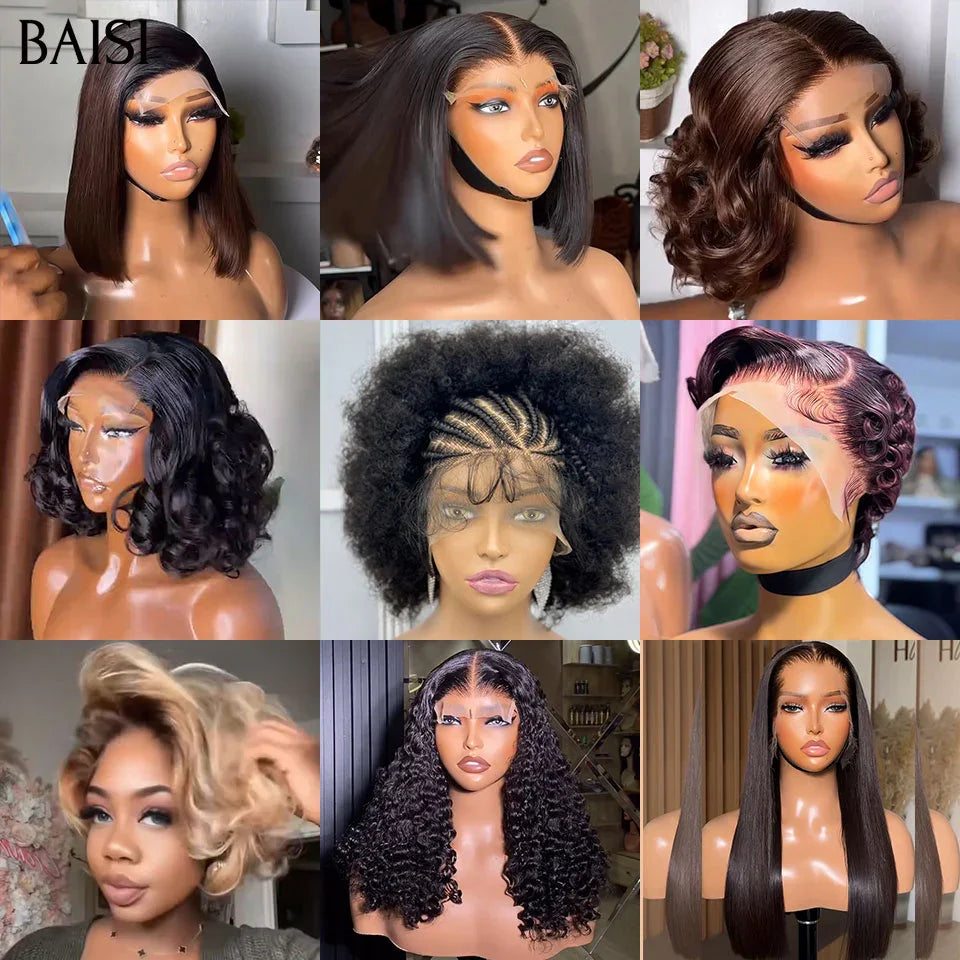 BAISI Lot de 9 perruques Flash Offer PROMOTION 530€ 9 styles de perruques différents et Différentes couleurs 100% Comme indiqué sur l'image en 100% vrais cheveux humains