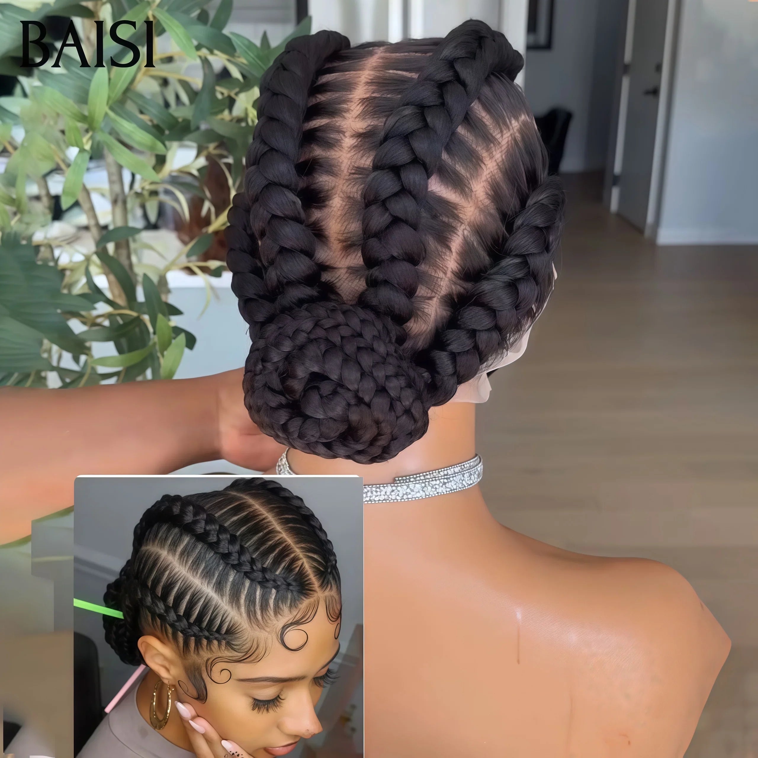 Treccia di capelli sintetici in pizzo pieno BAISI