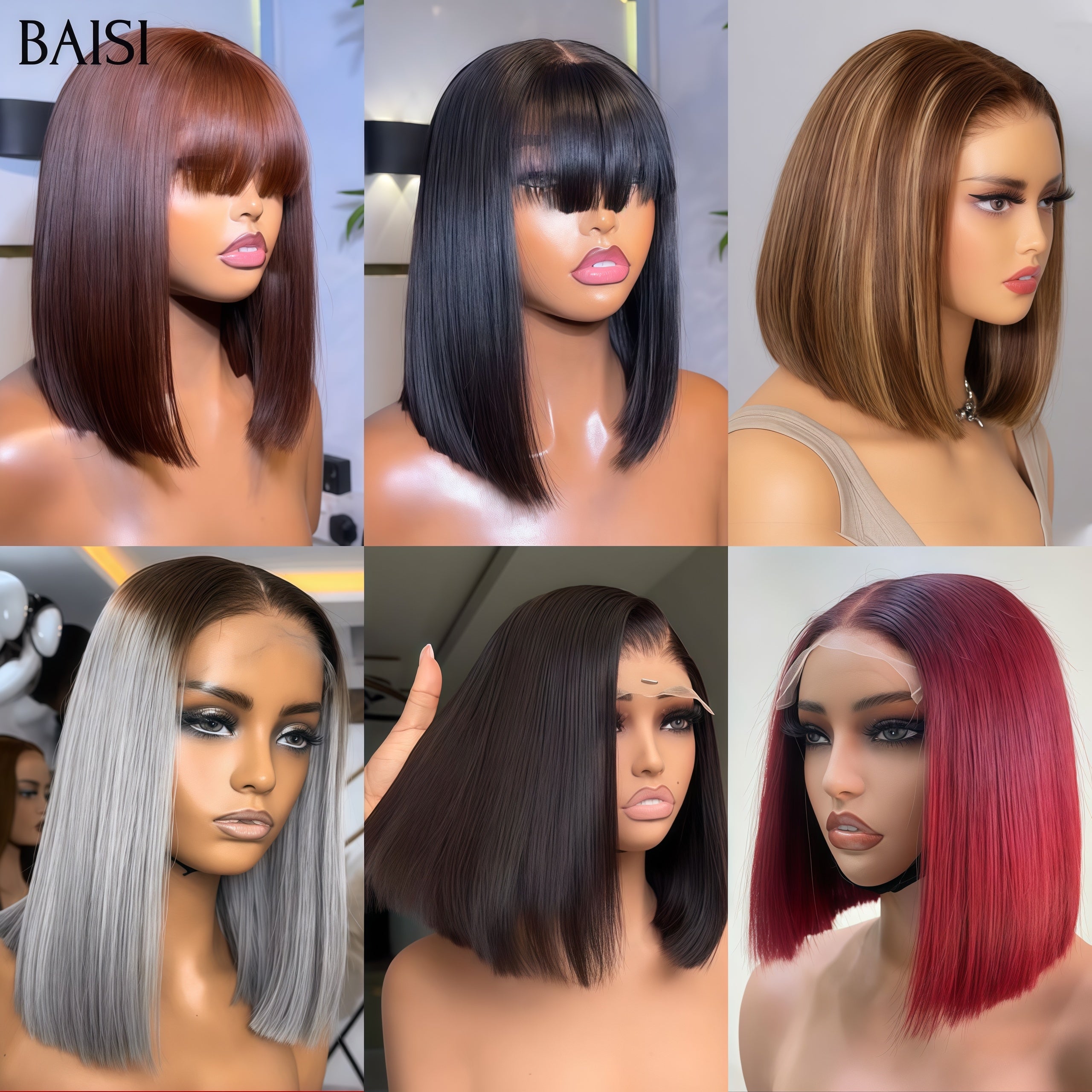 BAISI BAS Prix 16 Perruques 1200€  Unique pour Noël Lisse et curly et Body wave en 100% Cheveux Humains