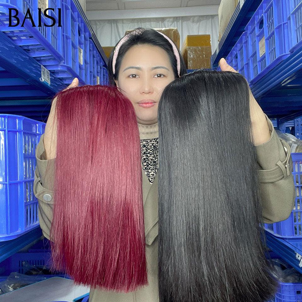 BAISI  4X4 lace Bordeau 69€ 10 Pouces ou NOIR 79€ 12 Pouces Lot de perruque 120€ en 100% cheveux humains de bonne qualité au prix abordable