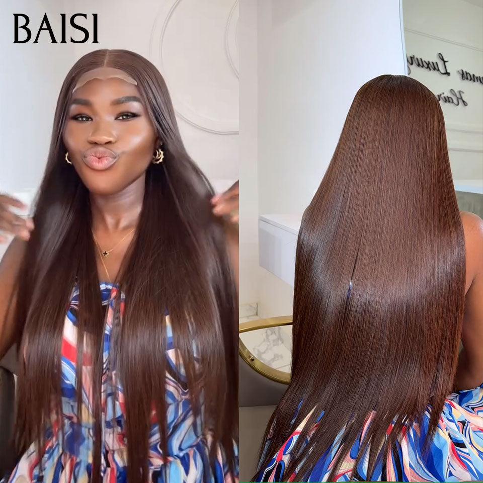BAISI 2 Wigs WITHOUT glue Body wave and curly wave to resell €275 18 inches in 100% real human hair VIP100