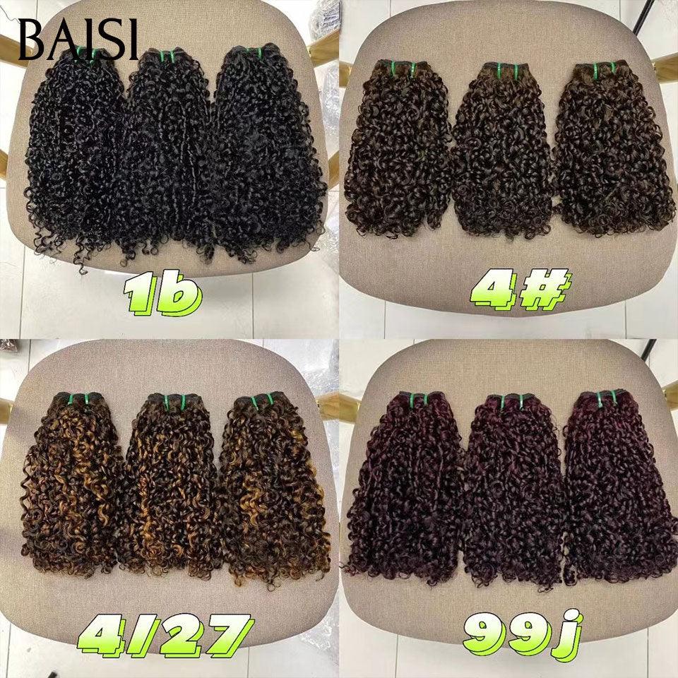 BAISI 12A 3-Kugel-Haarwebart Braun 4# In 100 % Echthaar, Körperwelle